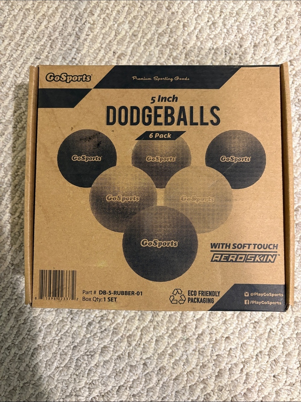 5-Inch Black Dodgeballs - 6 Pack